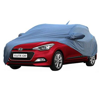 Allextreme I7006 Car Body Cover Compatible with Hyundai Elite i20 Custom Fit Dustproof UV Heat Resistant Indoor Outdoor Body Protection (Blue with Mirror)