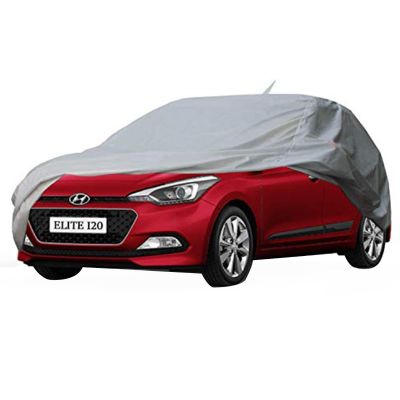 Allextreme I7002 Car Body Cover Compatible with Hyundai Elite i20 Custom Fit Dustproof UV Heat Resistant Indoor Outdoor Body Protection (Silver Without Mirror)