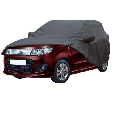 Allextreme W7004 Car Body Cover Compatible with Maruti Suzuki Wagon R Custom Fit Dustproof UV Heat Resistant Indoor Outdoor Body Protection (Grey with Mirror)