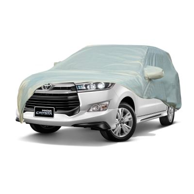 Allextreme TC7003 Car Body Cover Compatible with Toyota Innova Crysta Custom Fit Dustproof UV Heat Resistant Indoor Outdoor Body Protection (Silver with Mirror)