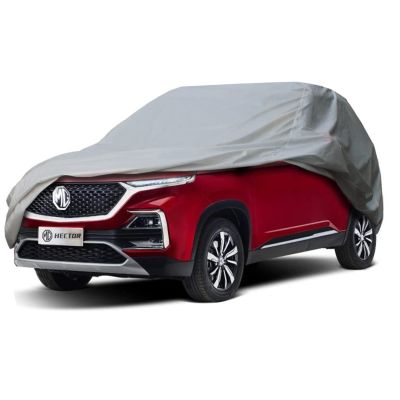 Allextreme H7002 Car Body Cover Compatible with MG Hector Custom Fit Dustproof UV Heat Resistant Indoor Outdoor Body Protection (Silver Without Mirror)
