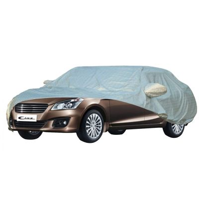Allextreme C7007 100% Tested Waterproof Car Body Cover Compatible with Maruti Suzuki Ciaz Custom Fit Dustproof UV Heat Resistant Indoor Outdoor Body Protection (Reflective Silver with Mirror)