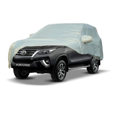 Allextreme F7003 Car Body Cover Compatible with Toyota Fortuner Custom Fit Dustproof UV Heat Resistant Indoor Outdoor Body Protection (Silver with Mirror)