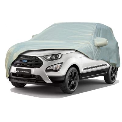 Allextreme FE7003 Car Body Cover Compatible with Ford EcoSport Custom Fit Dustproof UV Heat Resistant Indoor Outdoor Body Protection (Silver with Mirror)