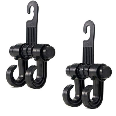 AllExtreme EXCSHB2 Car Seat Back Hook Headrest Hanger Clip Holder forBag Purse Cloth & Grocery (2 Hook)