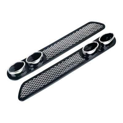 AllExtreme EX3DCR2 Car Double Cylinder Exhaust Sticker 3D Simulation Grid Tail Pipe Rear Bumper Vent Fender Styling Decal for All SUVs (2 Pcs)