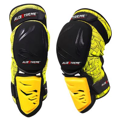 Allextreme EXV-MKY2 Knee Guard Adjustable Breathable Unisex Feet Protector Armor Pads for Motorcycle Racing Bike Riding (Set of 2, Yellow)
