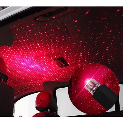 Allextreme EXSTLR1 Star Projection USB Car Ceiling Roof Light Adjustable Flexible Multiple Lighting Effect Laser Lamp for SUV Home Ceiling Decoration (Red)