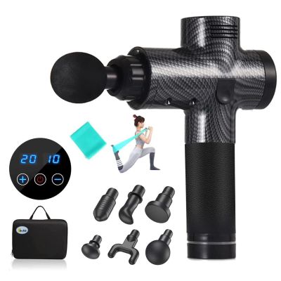 AllExtreme MG-01 Battery Powered Massage Gun Portable Vibration Muscle Body Massager with 4 Heads, LCD, Touch Button & 20 Adjustable Speed Vibrator for Neck, Leg, Hand & Back, Multicolor
