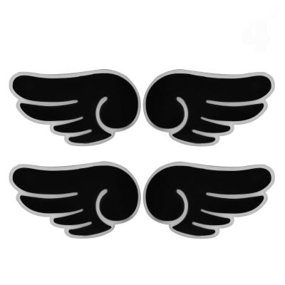 AllExtreme EXHDS4W Car Door Guard Edge Defender Crash Scratch Protector Wing Shape Rubber Trim Molding Side Sticker (Black, 4 Pcs)