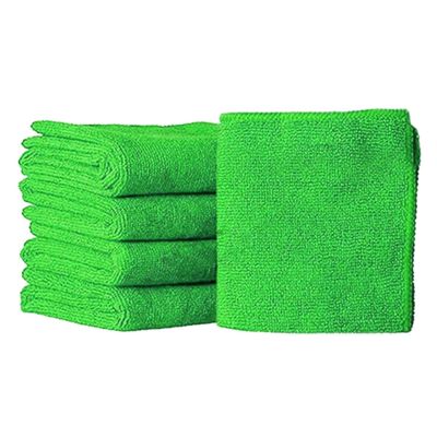 AllExtreme EXGCT01 Microfiber Towel Lint-Free Car Cleaning Clothes High Absorbent Towel for Car Windows, Exterior, Home and Office (Green, 5 PC)