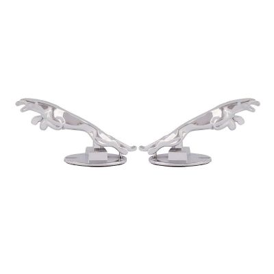 AllExtreme EXCJEL2 Jaguar Style Bike Styling Front Mudguard Ornament Sign Emblem Logo with Chrome Finishing for Motorcycles & Bikes (Chrome, 2 PCS)