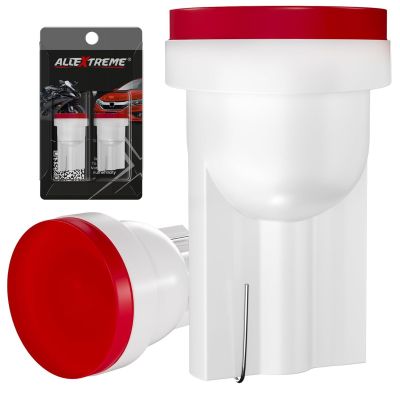 Allextreme EXTBLR2 Universal T10 LED Parking Light Super Bright Interior Pilot License Plate Dome Indicator Lamp Bulb for Car Bike and Motorcycle (1W, Red, 2 PCS)