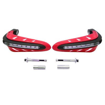 Allextreme EXHP22R Motorcycle Hand Guard with LED Light Universal Bike Handle Protector Shield Handlebar Protection Gear for ATV (Red, 7/8 Inch, 22mm), Standard