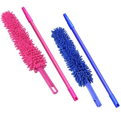 AllExtreme AEXMB02 Microfiber Brush with Flexible Plastic Handle Chenille Duster Washable Cleaning Mop for Cars Fans Ceiling Furniture & Home (2 Pc, Multicolor)