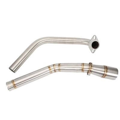 AllExtreme EXMER15 Motorcycle Silencer Bend Pipe Compatible for Yamaha R15 V3 Stainless Steel Exhaust Muffler (Silver)