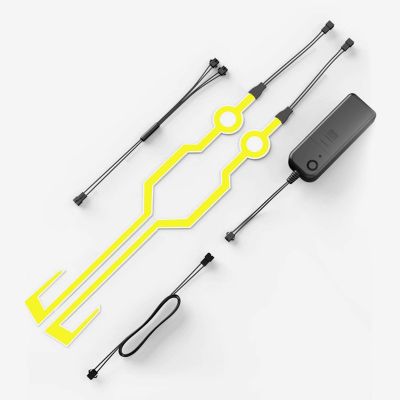 Allextreme Extps1D El Led Helmet Light Strip With 3 Modes Flashing Night Bike Motorcycle Riding Signal Sticker (Yellow), Motorcycling