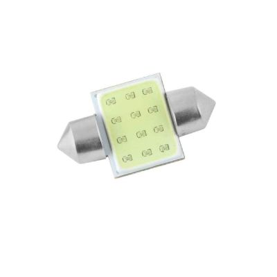 AllExtreme EX12L1W 12 LED Universal Car Interior Super Bright Roof Light Reading Dome Bulb Lamp with Festoon Holder (6W, White, 1 Pc)