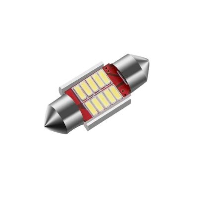 Allextreme EX10S1W 10 LED Universal Car Interior Super Bright Roof Light Reading Dome Bulb Lamp with Festoon Holder (5W, White, 1 Pc)