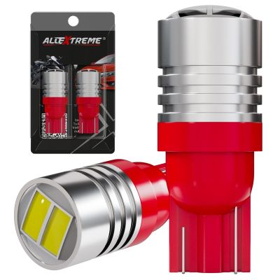 Allextreme EXT102R Universal T10 LED Parking Light Super Bright Interior Pilot License Plate Dome Indicator Lamp Bulb for Car Bike and Motorcycle (1W, Red, 2 PCS)