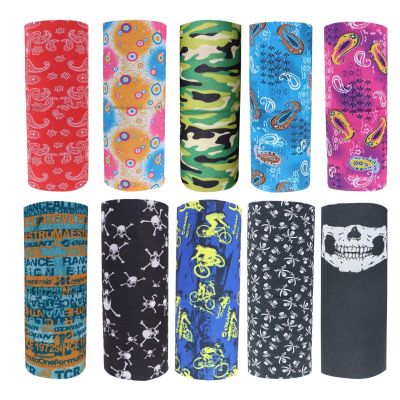 Allextreme Unisex Seamless Bandana Multi Wear Headband Face Mask Cover with Printed Pattern Dust & Wind Resistant Ideal for Various Sports (10 Pcs, Random Color & Design)
