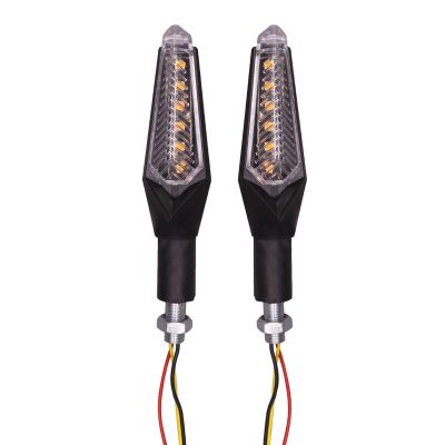 Allextreme EXTSYB2 Dual Tone 6 LED Side Indicator Light Front Rear Universal Fit Turn Signal Lamp for Bikes and Motorcycles (Yellow & Blue, 2 Pcs)
