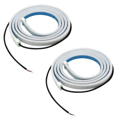 AllExtreme EXCDLM2 Flexible Daytime Running Strip Light Interior Car Door Turn Signal & Decorative LED for Cars (Red & White, 2 Pcs)