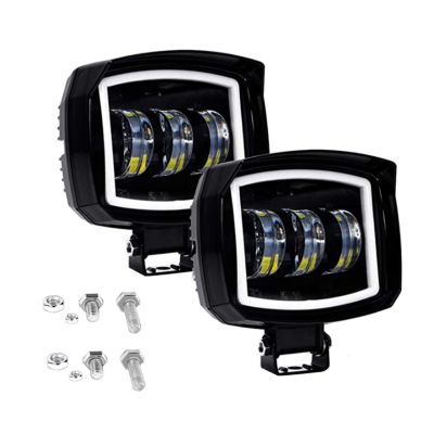 Allextreme EX3LFP2 3 LED Headlight Lamp Universal Waterproof Off Road Driving CREE LED Fog Light with Mounting Brackets for Bike, Jeep and Cars (30W, White, 2 Pcs)