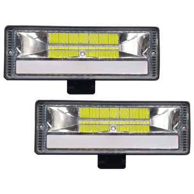 Allextreme EX21F2P 21 LED Fog Light Bar Flood LED Work Light Single Row Waterproof Driving Lamp Universal for Car Motorcycle Bike (45W, Red & White, 2 Pcs)