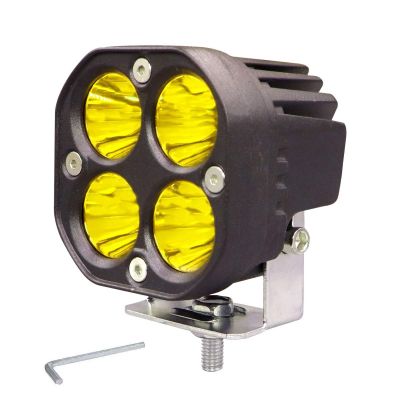Allextreme Aluminium Ex40Yl1 4 Led Fog Light Super Bright Spot Flood Beam Driving Lamp For Motorcycle Cars Bikes & Suv (40W, Yellow Light, 1 Pc)