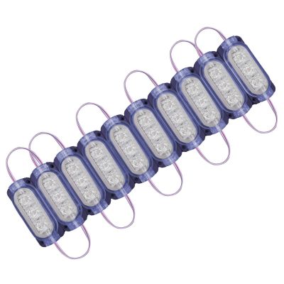 Allextreme EXMIL3B 3 LED Module Light Interior Exterior 12V 5730 Injection Decorative Lamp with Adhesive Backside for Car, Home & Decoration (10 Strips, Blue)