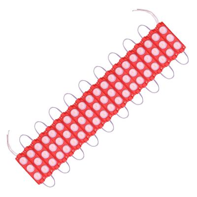 Allextreme EXM3ILR 3 LED Module Light Interior Exterior 12V 5730 Injection Decorative Lamp with Adhesive Backside for Car, Home & Decoration (20 Strips, Red)