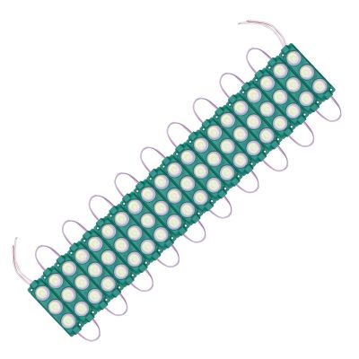 AllExtreme EXM3ILG 3 LED Module Light Interior Exterior 12V 5730 Injection Decorative Lamp with Adhesive Backside for Car, Home & Decoration (20 Strips, Green)