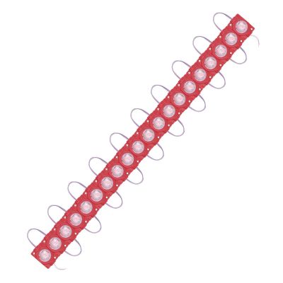 AllExtreme EXM1ILR 1 LED Module Light Interior Exterior 12V 5730 Injection Decorative Lamp with Adhesive Backside for Car, Home & Decoration (20 Strips, Red)