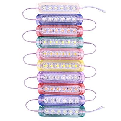 AllExtreme EXMI6LM 6 LED Module Light Interior Exterior 12V 5730 Injection Decorative Lamp with Adhesive Backside for Car, Home & Decoration (10 Strips, Multicolor)