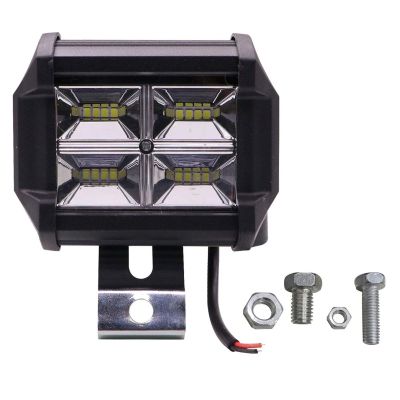 Allextreme EX16F4L1 16 LED Fog Light 4 Inch Flood LED Work Double Row White Light Waterproof Driving Lamp Universal for Car Motorcycle Bike (48W, 1 Pc)