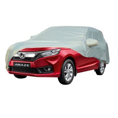 AllExtreme HA7003 Car Body Cover Compatible with New Amaze, Old Amaze Custom Fit Dustproof UV Heat Resistant Indoor Outdoor Body Protection (Silver)