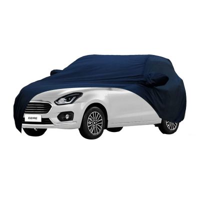 Allextreme D7008 Car Body Cover Compatible with Maruti Suzuki Dzire Custom Fit Dustproof UV Heat Resistant Indoor Outdoor Body Protection (Navy Blue with Mirror)
