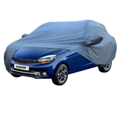 Allextreme TR7006 Car Body Cover Compatible with Tata Tigor Custom Fit Dustproof UV Heat Resistant Indoor Outdoor Body Protection (Blue with Mirror)