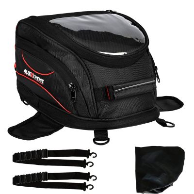 Allextreme EXFTB07 Magnetic Tank Bag for Bike Universal Fit Motorcycle Storage with Rain Cover, Strong Magnets & Multi-Pocket Design Travel Riding Gear for Daily Commute & Touring (15L, Black)