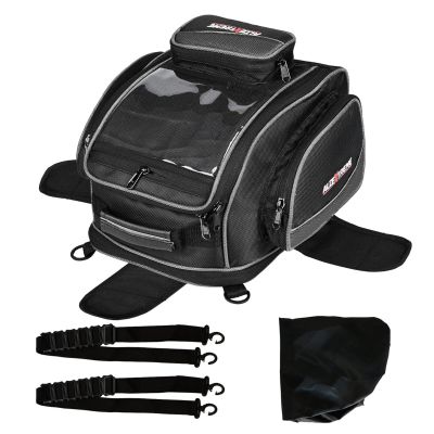 Allextreme EXFTB08 Magnetic Tank Bag for Bike Universal Fit Motorcycle Storage with Rain Cover, Strong Magnets & Multi-Compartment Design Travel Riding Gear for Touring & Long Trips (23L, Black)