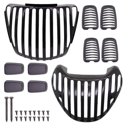 Allextreme EXPVC01 PVC Front Head Light, Tail Light & Indicator Grill Cover Set Compatible With Hero Passion (Black)
