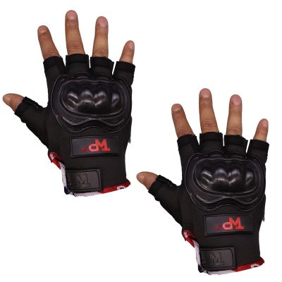 Allextreme EXO2FG10 Probiker Motorcycle Half Finger Riding Gloves for Bike Racing & Sports Hand Glove for Men and Women (XL, Red)