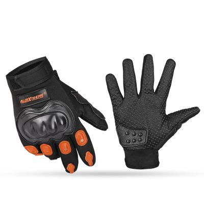 Allextreme EXO2FG04 Probiker Motorcycle Full Finger Riding Gloves for Bike Racing & Sports Hand Glove for Men and Women (XL, Orange)
