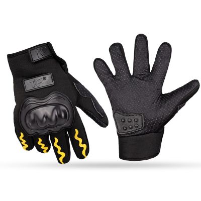 Allextreme EXO2FG02 Motorcycle Full Finger Riding Gloves for Bike Racing & Sports Hand Glove for Men and Women (XL, Yellow)