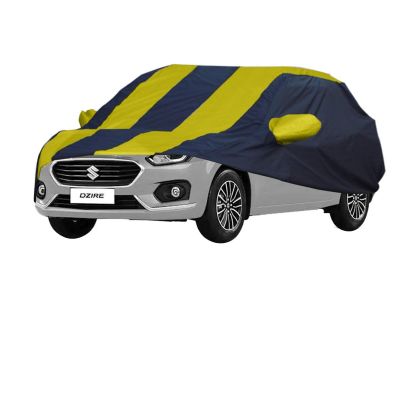 Allextreme D7016 Car Body Cover Compatible with Maruti Suzuki Dzire Custom Fit Dustproof UV Heat Resistant Indoor Outdoor Body Protection (Navy Blue & Yellow)