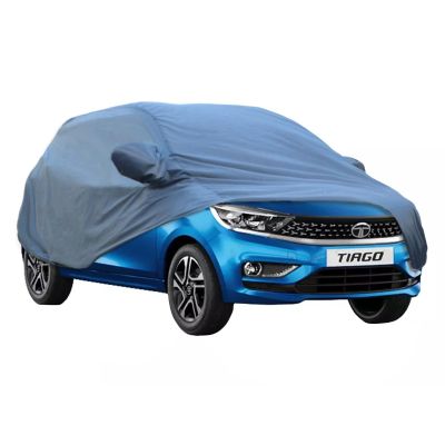 Allextreme TT7006 Car Body Cover Compatible with Tata Tiago Custom Fit Dustproof UV Heat Resistant Indoor Outdoor Body Protection (Blue with Mirror)