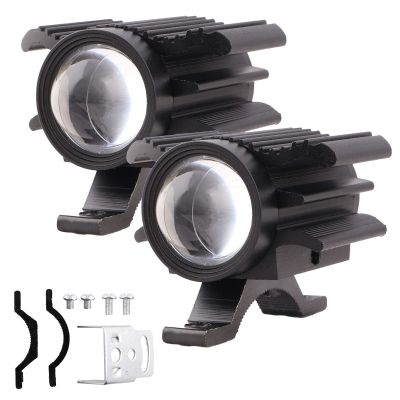 Allextreme EXT30F2 LED Fog Light Spot Beam 20W Projector Lens Heavy Duty Waterproof Driving Lamp for Motorcycle Bike Car SUV (2 Pcs, Yellow & White)