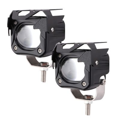 Allextreme EXL20F2 LED Fog Light Spot Beam 20W Projector Lens Heavy Duty Waterproof Driving Lamp for Motorcycle Bike Car SUV (2 Pcs, Yellow & White)