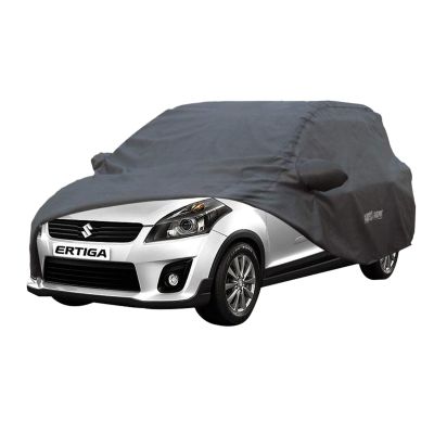 Allextreme ME7004 Car Body Cover Compatible with Maruti Suzuki Ertiga Custom Fit Dustproof UV Heat Resistant Indoor Outdoor Body Protection (Grey with Mirror)